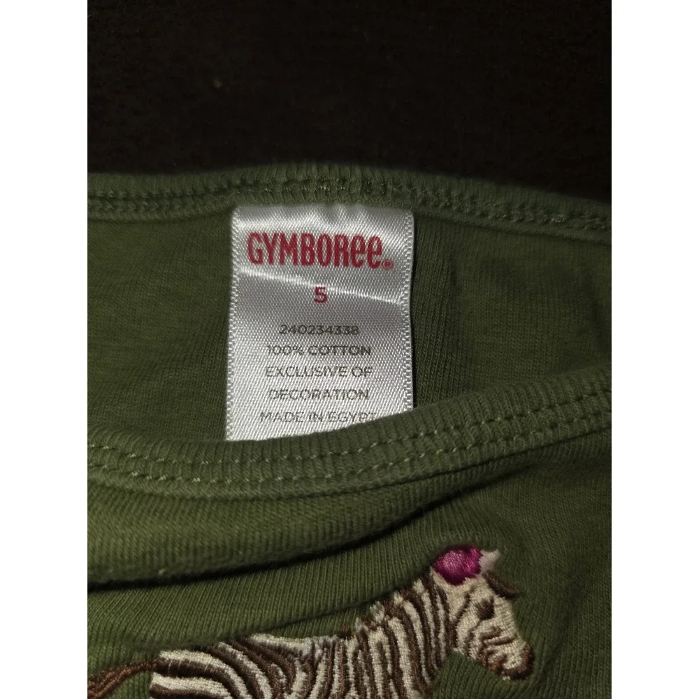 Gymboree savanna sunset zebra‎ green top size 5